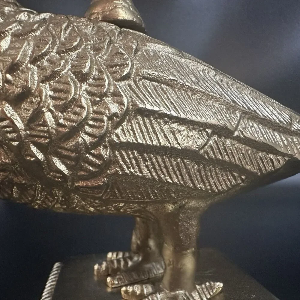 Heavy Cast Metal Pheasant Candle Holder Bronze Finish Taper Holder 7”